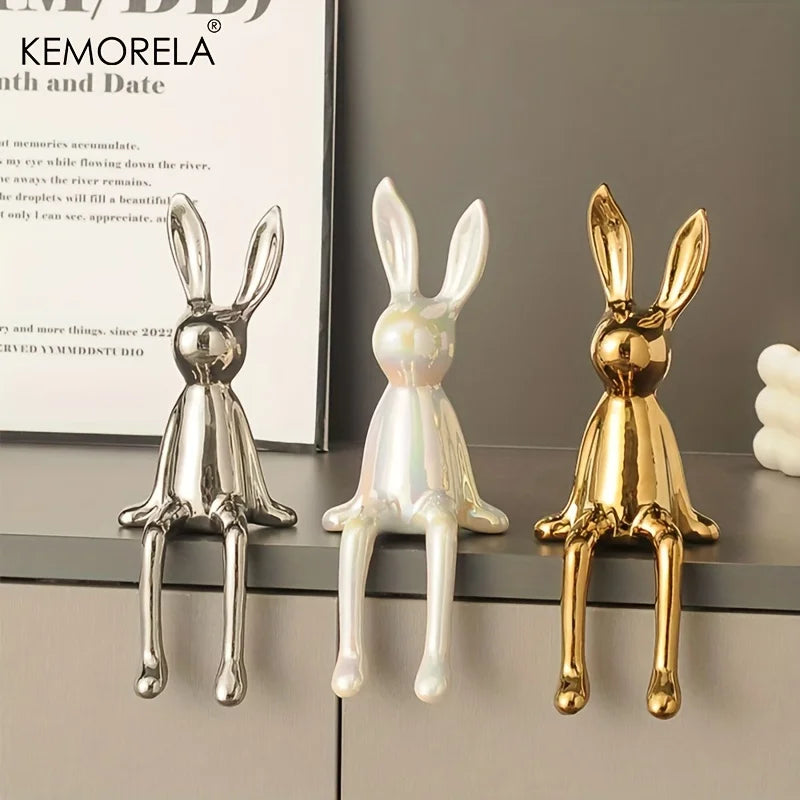 Elegant Ceramic Long-Eared Rabbit
