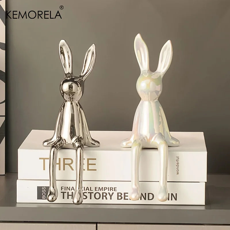 Elegant Ceramic Long-Eared Rabbit