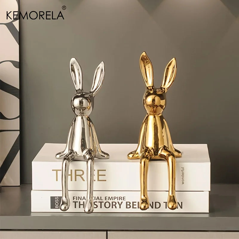 Elegant Ceramic Long-Eared Rabbit